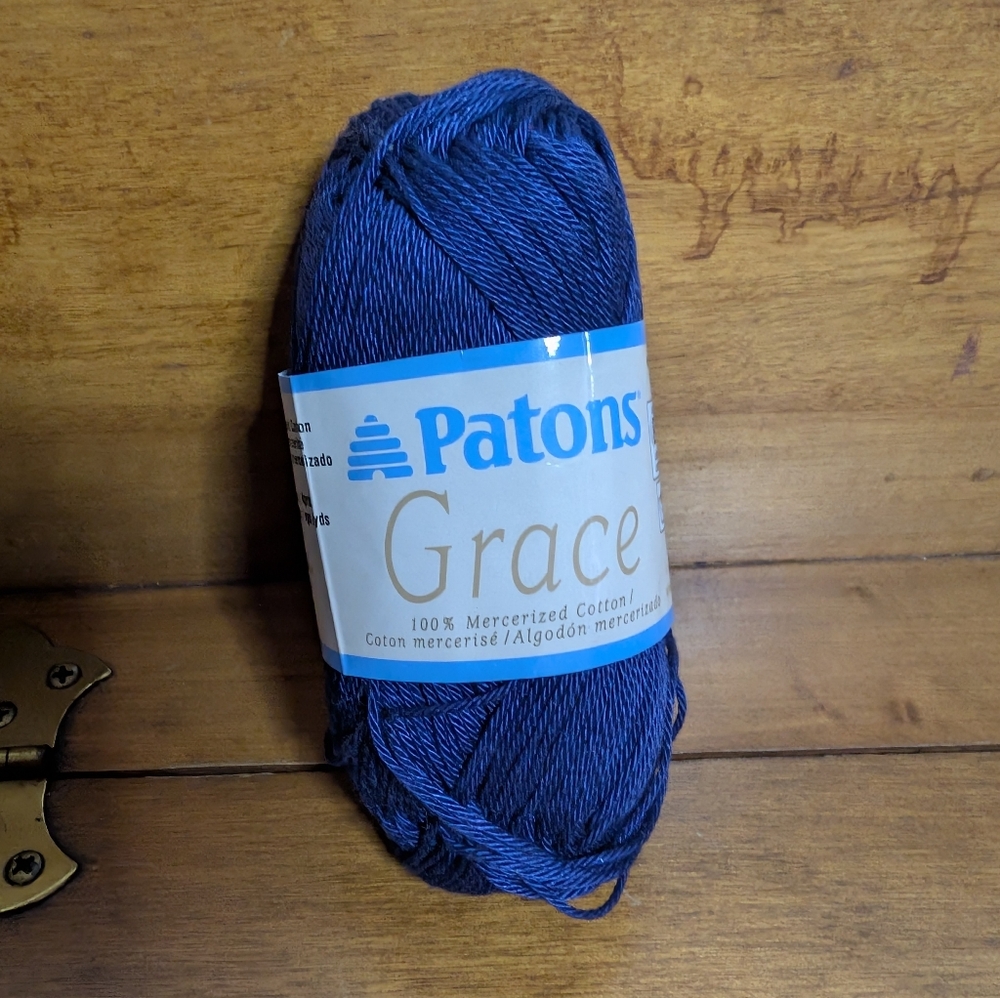Patons Grace 100% Mercerized Cotton Navy Yarn